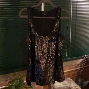 Express Blk Sequins Tank- Size L